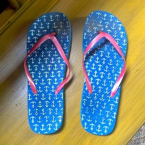 Nautical flip-flops and tank top